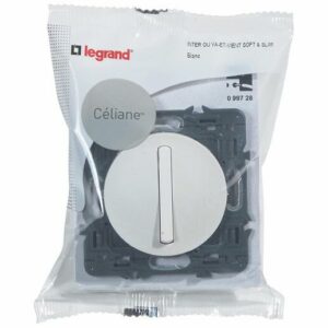 Legrand - Interrupteur ou va-et-vient doigt étroit Céliane Soft - 10A - Blanc